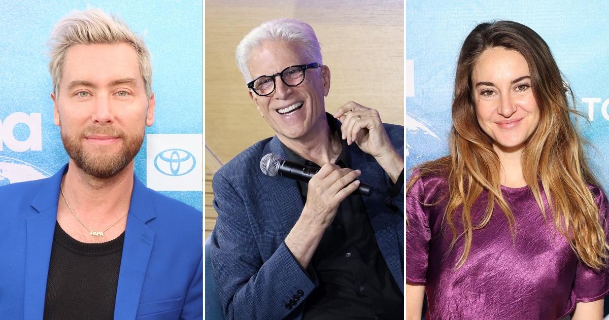 Three photos of Lance Bass, Ted Danson, and Shailene Woodley at the EMA IMPACT Summit.